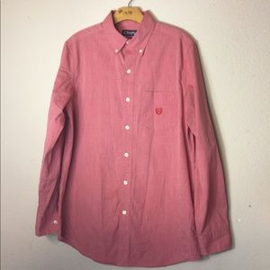 Chaps LightRed Button Down T-Shirt Easy Care. SP